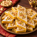 Kesar Kaju Katri (with Varakh) | કેશર કાજુ કતરી (વરખવાળી)